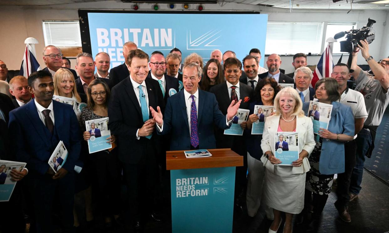 <span>The Reform party manifesto launch.</span><span>Photograph: Justin Tallis/AFP/Getty Images</span>