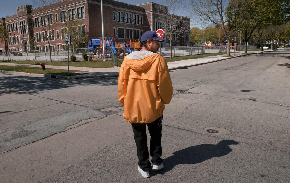 Alexis Patterson was last seen at an intersection near Hi-Mount Elementary School. Her stepfather, LaRon Bourgeois, seen here in a 2002 photo, told police he left her with a crossing guard. (Credit: Tom Lynn)