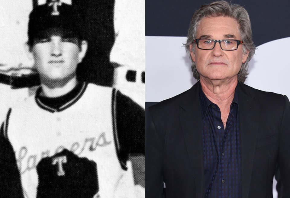 <p>Kurt Russell — who plays Star-Lord’s dad Ego, the living planet in <i>Vol. 2</i> — was ready to play ball in this 1968 photo from his junior year at Thousand Oaks (Calif.) High School. (Photo: Seth Poppel/Yearbook Library/Getty Images) </p>