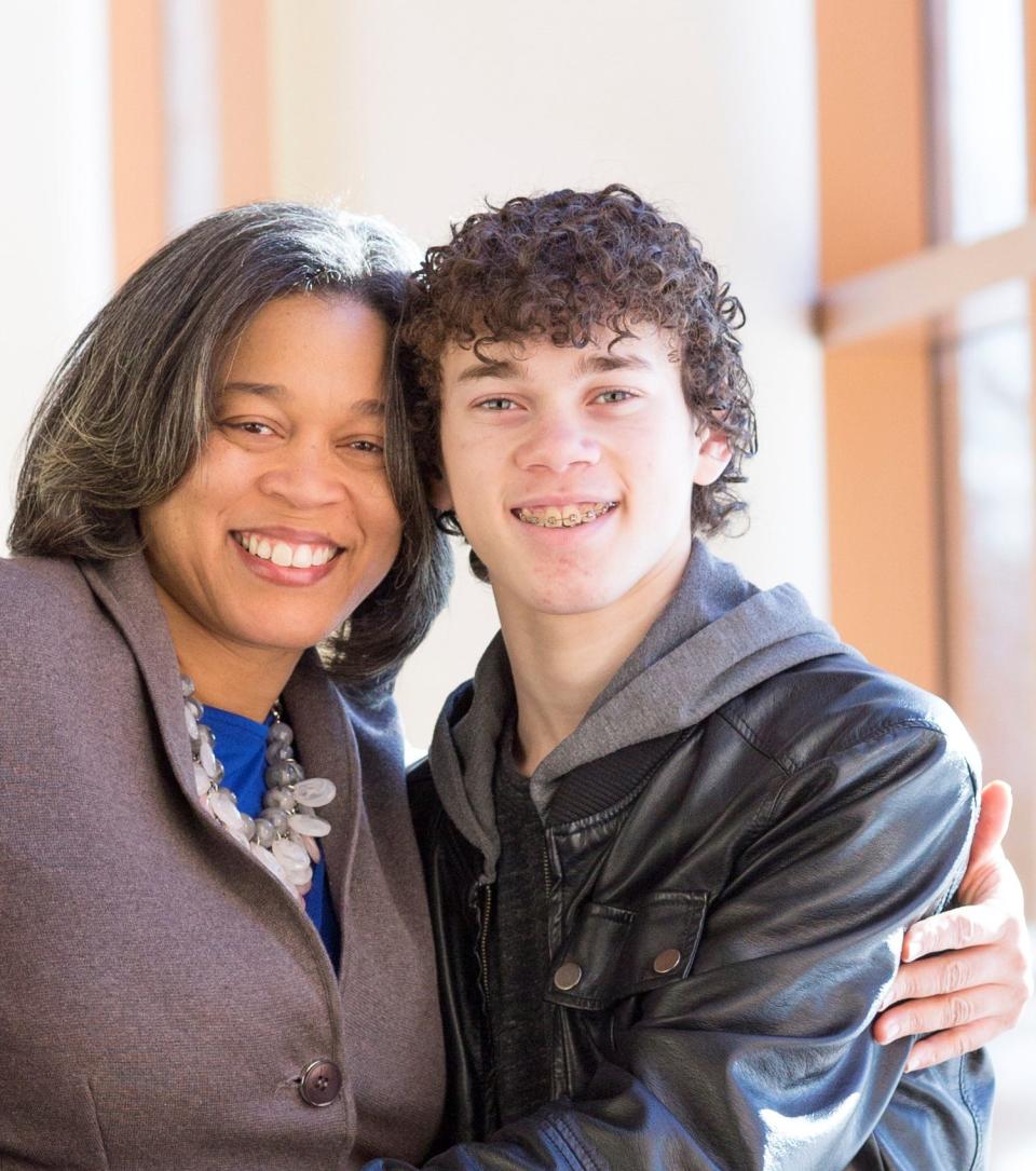 Sheree Curry and her son Jared Levy at 15.