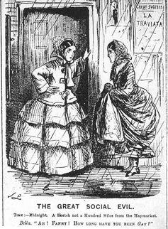 <span class="caption">To the Victorians, prostitution was the ‘great social evil’.</span> <span class="attribution"><a class="link " href="https://commons.wikimedia.org/wiki/File%3AThe_Great_Social_Evil%2C_Punch_1857.jpg" rel="nofollow noopener" target="_blank" data-ylk="slk:By John Leech (1857 Punch Magazine 33:114) via Wikimedia Commons;elm:context_link;itc:0;sec:content-canvas">By John Leech (1857 Punch Magazine 33:114) via Wikimedia Commons</a></span>
