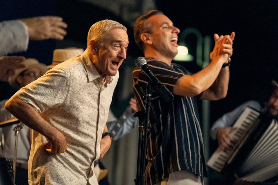 "About My Father" (May 26): Sebastian Maniscalco (right) writes and stars in the culture-clash comedy as a man encouraged by his fiancée to bring his immigrant hairdresser father (Robert De Niro) to a weekend away with his rich and eccentric future in-laws.