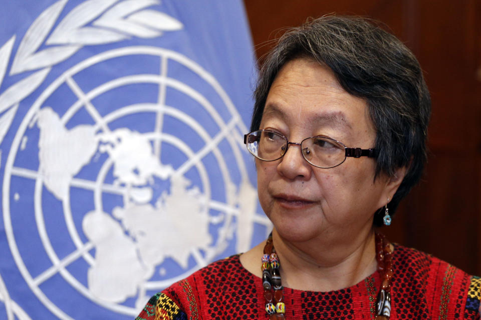 Victoria Tauli-Corpuz, UN Special Rapporteur on the rights of indigenous people, was called a terrorist by the government in her home country of the Philippines. (Photo: CRISTINA VEGA via Getty Images)