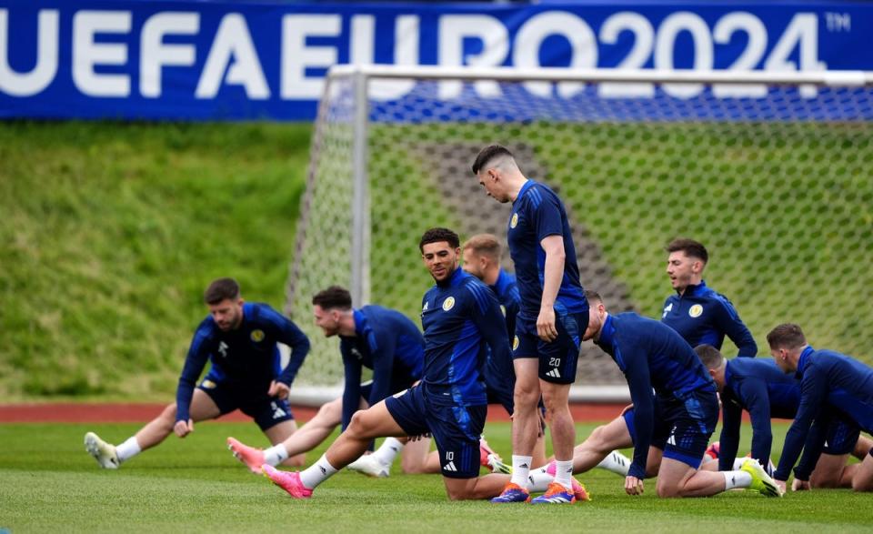 Scotland training on Thursday (Andrew Milligan/PA Wire)