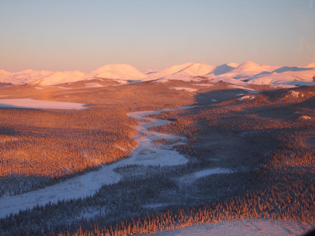 Snow dusts the landscape at Kobuk Valley National Park.