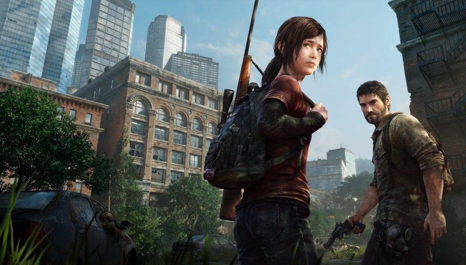 Ellie (Bella Ramsey), left, and Joel (Pedro Pascal)in a scene from the original, PlayStation 3 version of "The Last of Us."