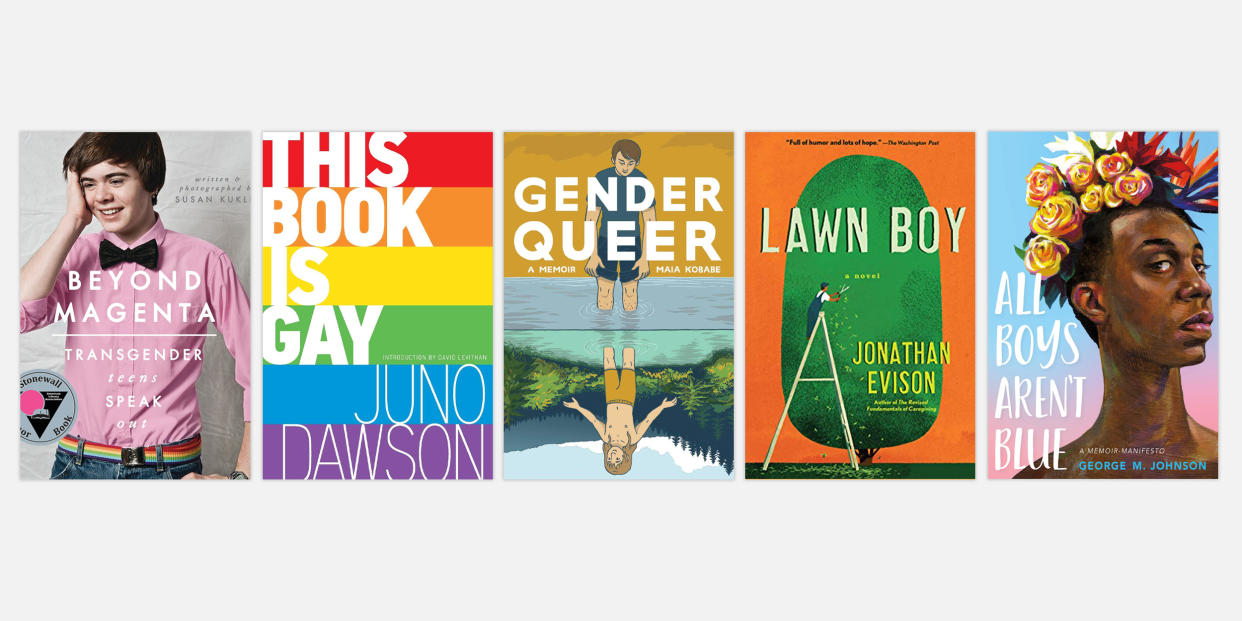 The five LGBTQ books on the ALA’s Top 10 Most Challenged Books of 2021. (Candlewick Press;  Hot Key Books; Oni Press; Algonquin Books; Farrar, Straus and Giroux)