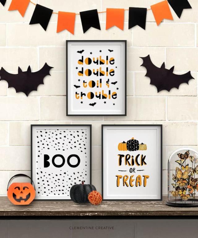 Free Printable Halloween Skull Decoration Banner - Paper Trail Design