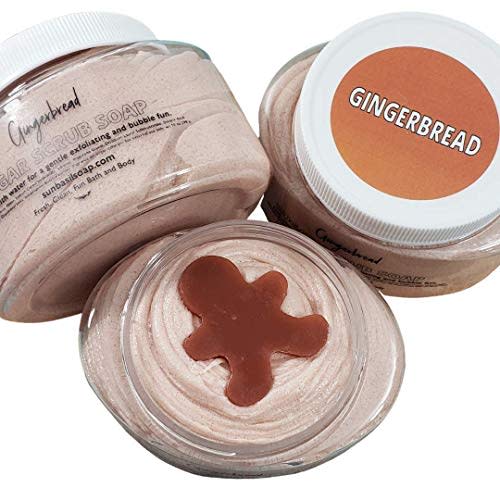 Gingerbread Whipped Sugar Scrub Soap. Holiday gifts. Christmas stocking stuffers. Body Polish