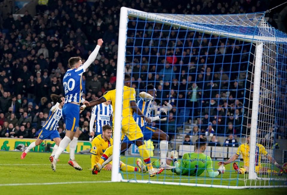 Joachim Andersen scores an own goal (Gareth Fuller/PA) (PA Wire)