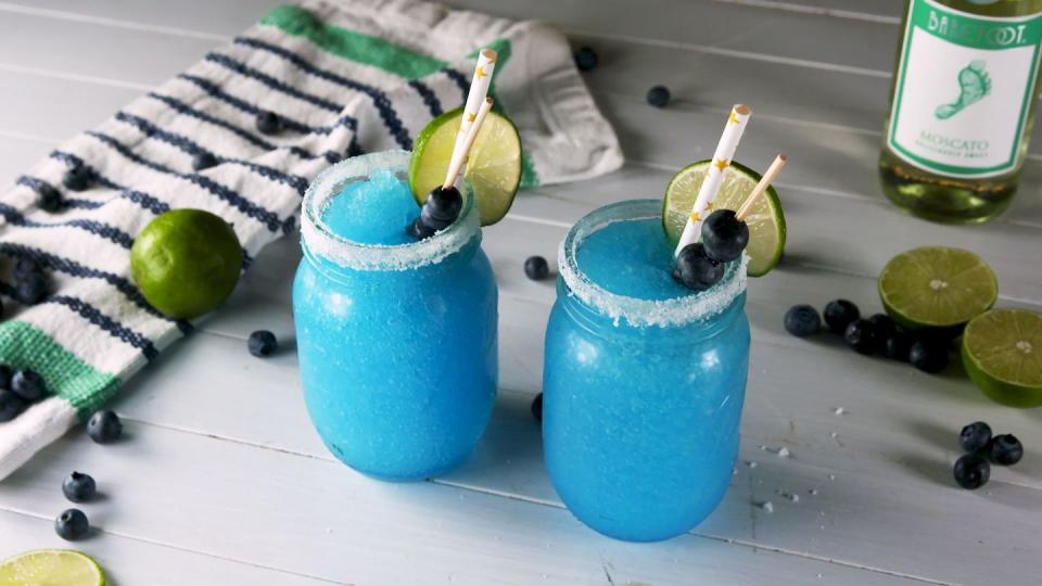 <p>You can't celebrate the red, white, and blue without one of these frozen blue moscato margaritas in hand. </p><p><strong><em>Get the recipe at <a href="https://www.delish.com/cooking/recipe-ideas/a28568459/frozen-blue-moscato-margaritas-recipe/" rel="nofollow noopener" target="_blank" data-ylk="slk:Delish;elm:context_link;itc:0;sec:content-canvas" class="link ">Delish</a>. </em></strong></p>