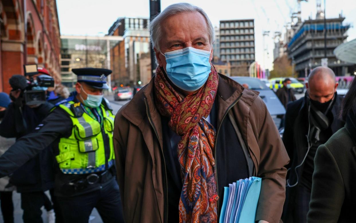 Michel Barnier, the EU's chief negotiator, prepares to leave London on Saturday morning - Henry Nicholls/Reuters