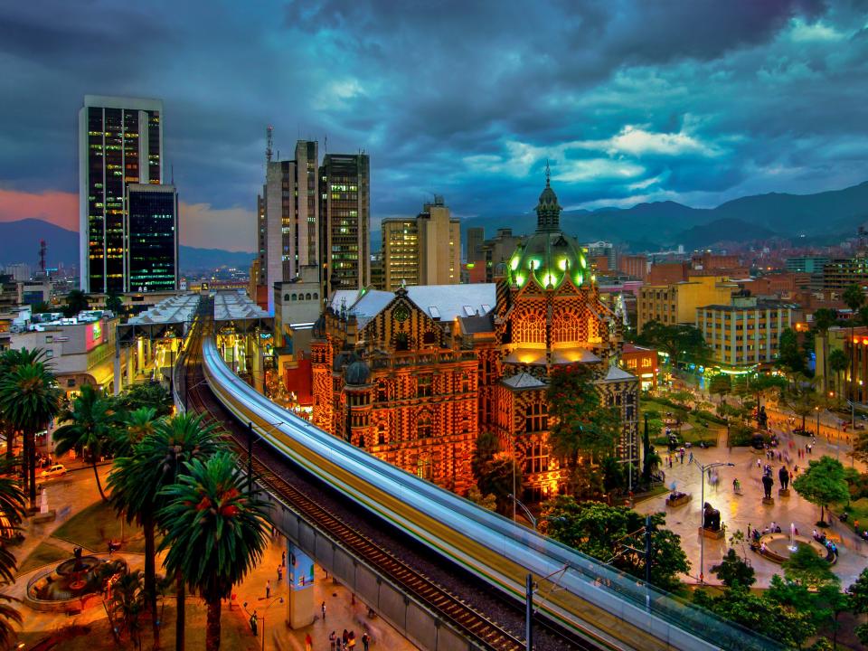 Medellin, Colombia, nicknamed "the city of eternal spring" is located in the Aburra Valley, a central region of the Andes Mountains in South America.