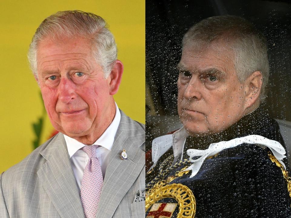 King Charles and Prince Andrew (Getty / PA)