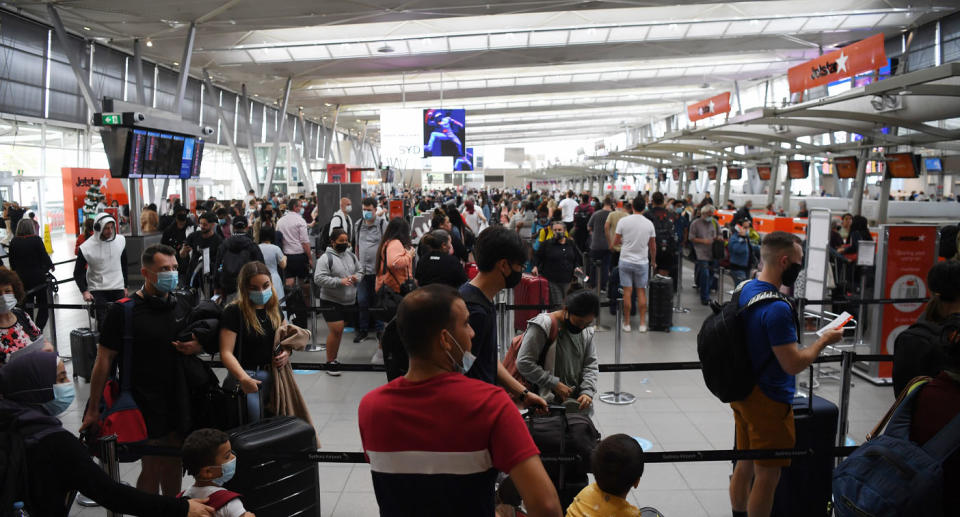 Queensland and Victoria will give local residents the chance to quarantine at home if they return by a certain time. Source: AAP