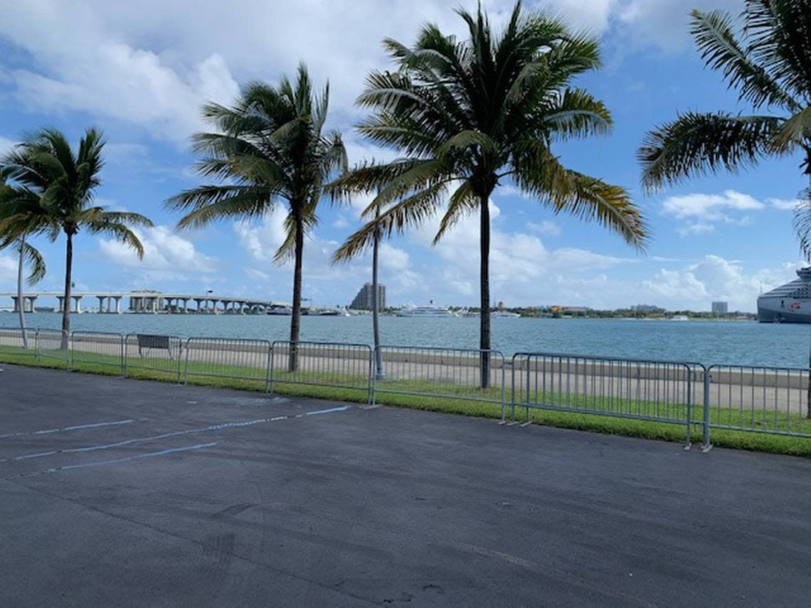 The view few get to see: from Dan Paul Plaza behind the Miami Heat arena, on Nov. 6.