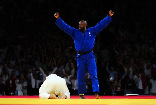 Teddy Riner celebrating his judo victory