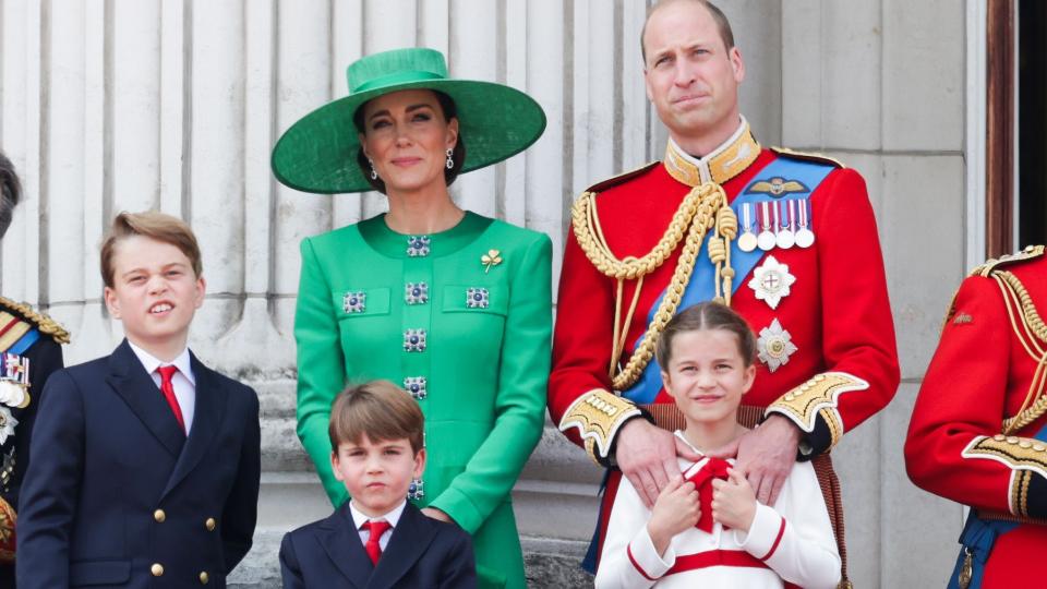 Dad-daughter affection at Trooping the Colour