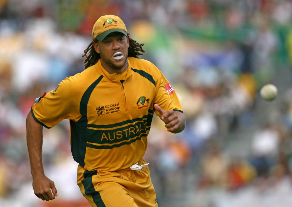 Andrew Symonds, pictured here in action for Australia in the 2007 World Cup final against Sri Lanka.