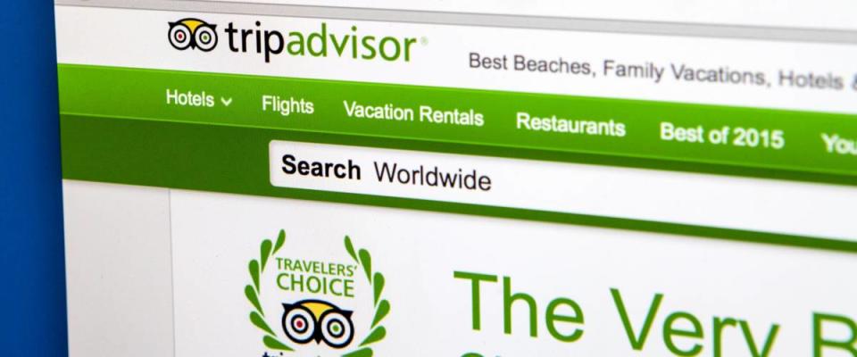 LONDON, UK - JUNE 20TH 2015: The homepage of the official TripAdvisor website, on 20th June 2015.