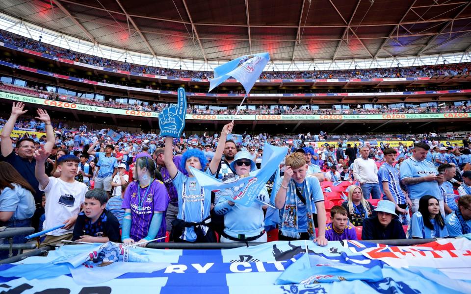 Coventry City fans in the stands ahead of the Sky Bet Championship play-off final - PA/Zac Goodwin