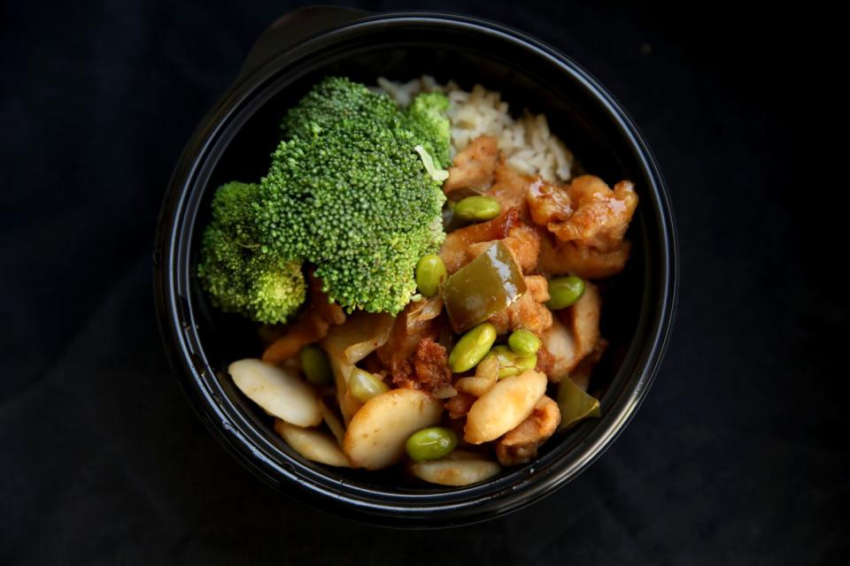 A kung pao chicken bowl.