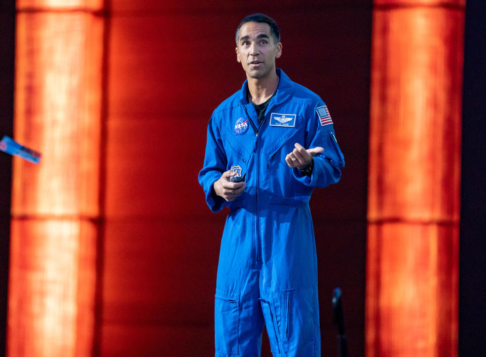 NASA Astronaut and Cedar Falls native Raja Chari speaks at the Future Ready Iowa Summit in Des Moines, Wednesday, Sept. 21, 2022.