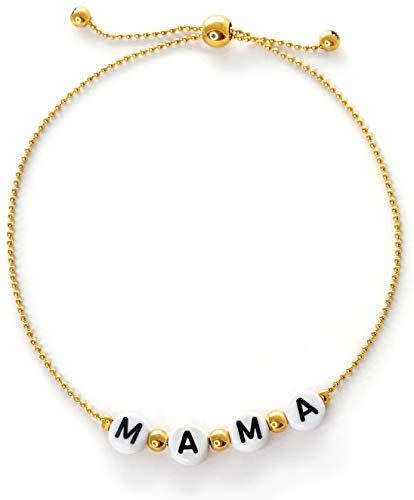 46) Gold Beaded Mama Bracelet