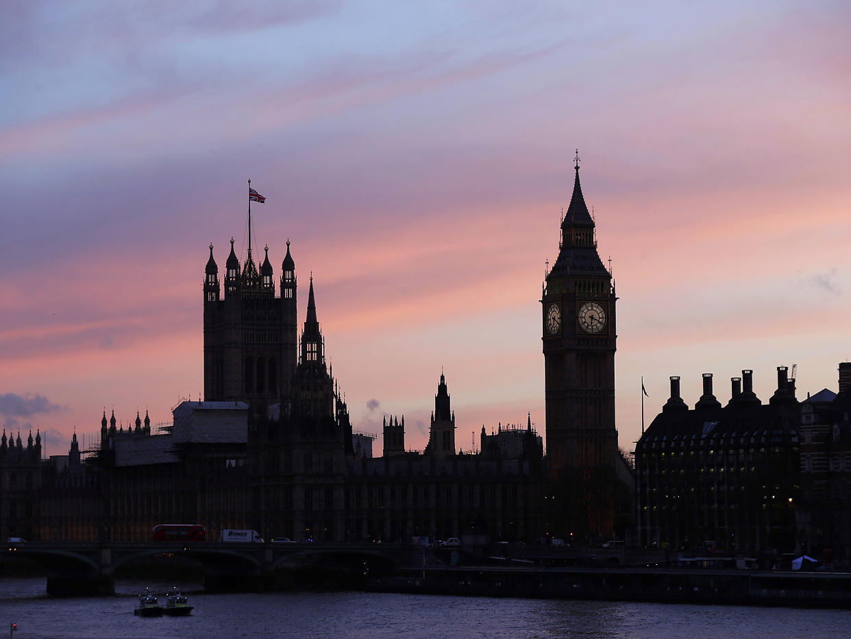 The sun sets behind the Houses of Parliament after an attack on Westminster Bridge in London: Reuters