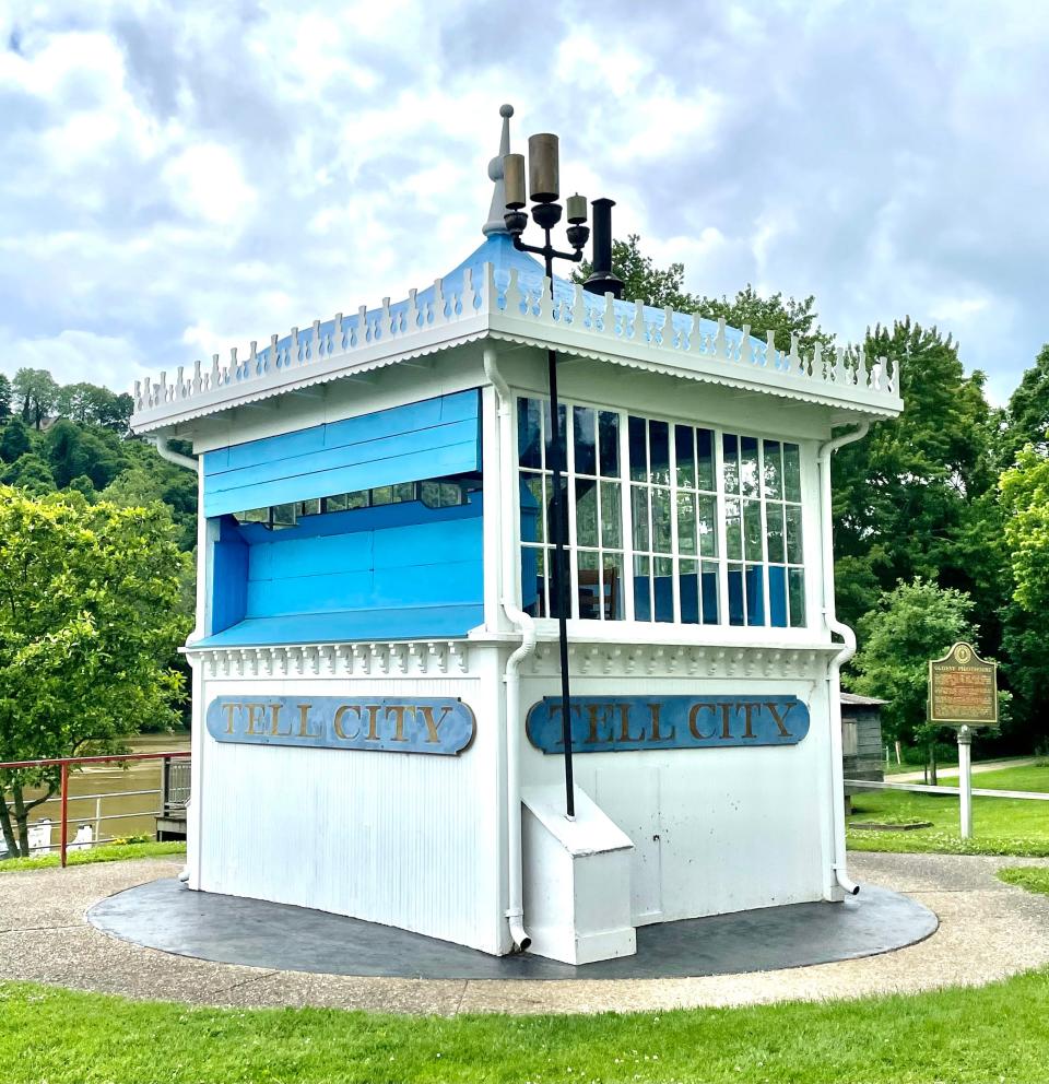 This pilothouse, salvaged from the riverboat Tell City and displayed at the Ohio River Museum, may be the oldest such structure surviving..