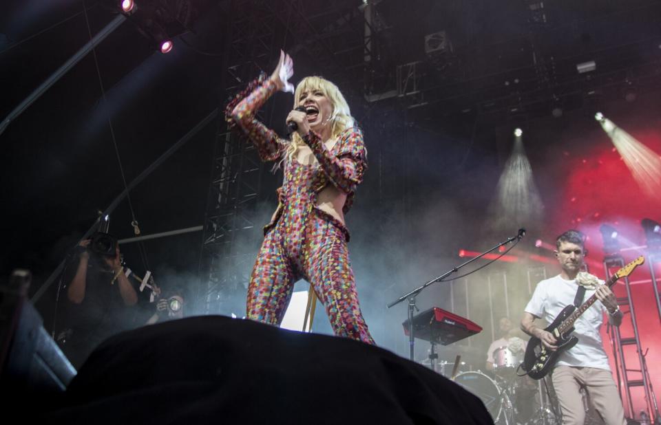 Carly Rae Jepsen performs on the first day of the Coachella Music Festival