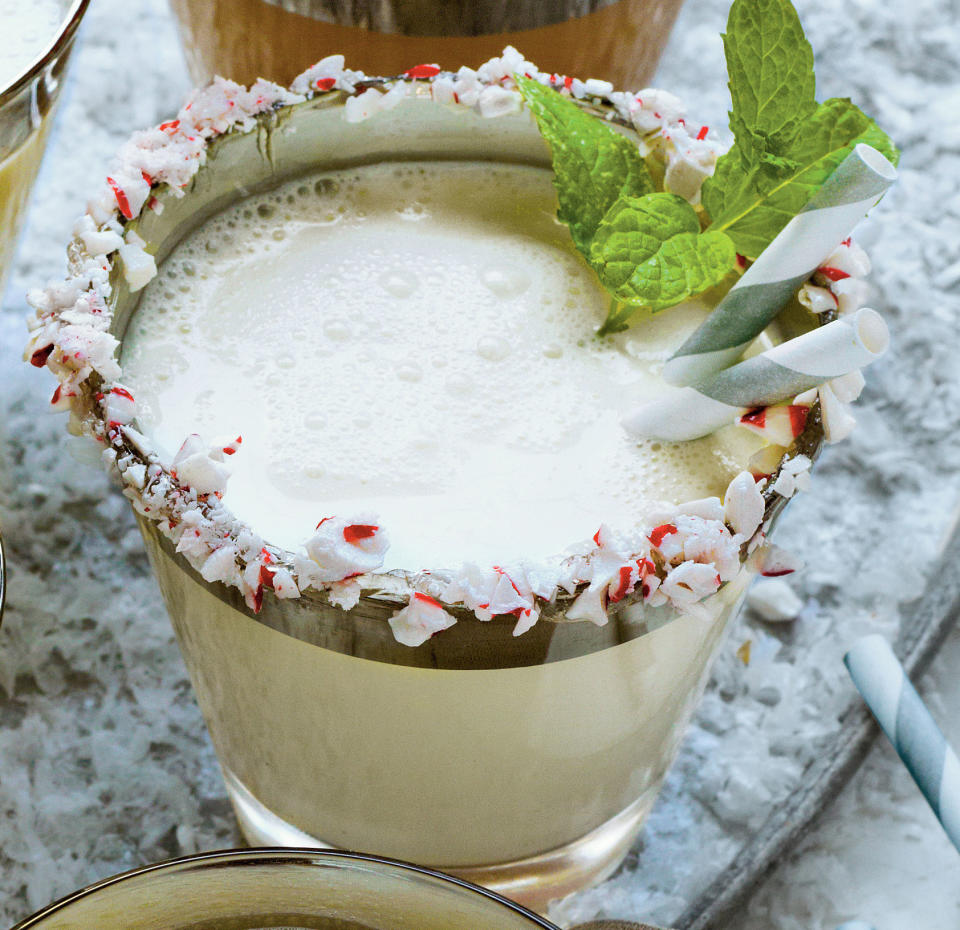 Mint-and-White Chocolate Milk Punch