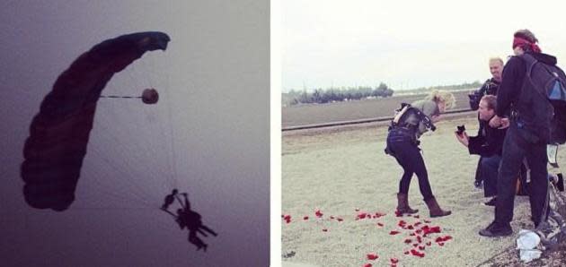 Casey Janssen popping the question while skydiving and the rest of