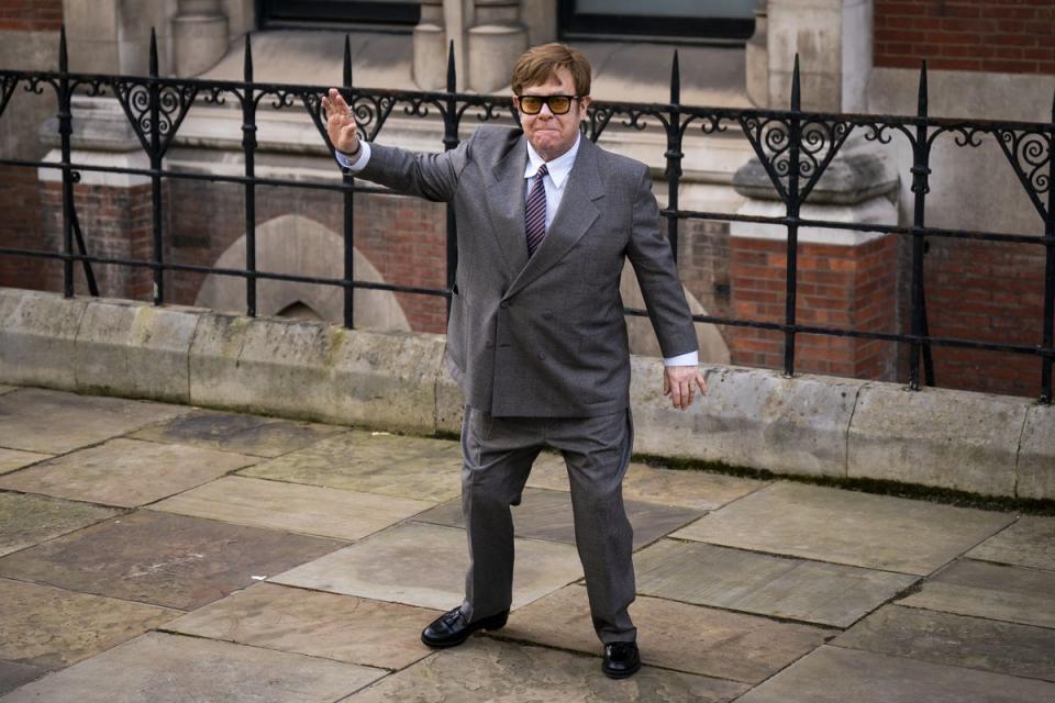 Sir Elton John leaves the Royal Courts Of Justice (Aaron Chown/PA) (PA Wire)