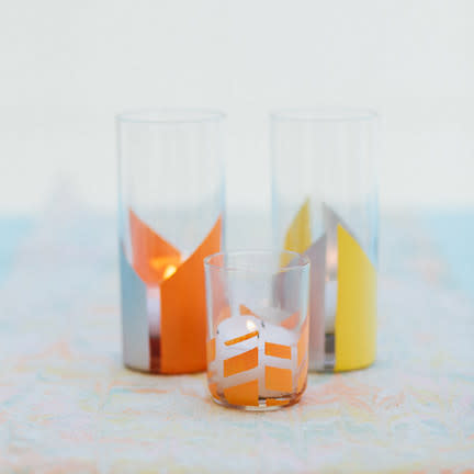 Geometric Painted Votive Holders