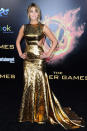 Jennifer Lawrence, star of "Silver Linings Playbook," received rave reviews for this Prabal Gurung gold gown.