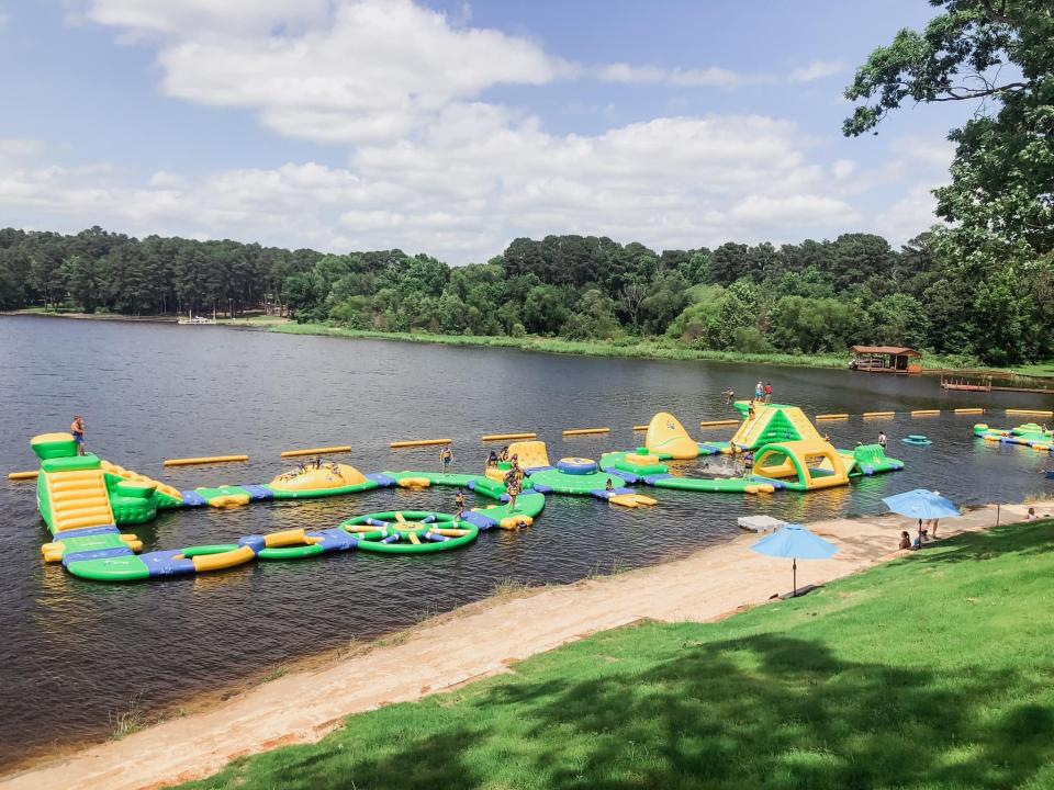 Take a look at Rocky Point Adventure in Lone Star, Texas, it is just an hour and half away and offers all the fun in the water.