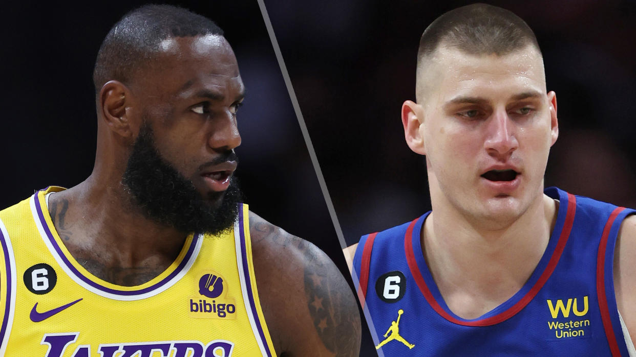  (L, R) LeBron James and Nikola Jokic will face off in the Lakers vs. Nuggets live stream for game 2 