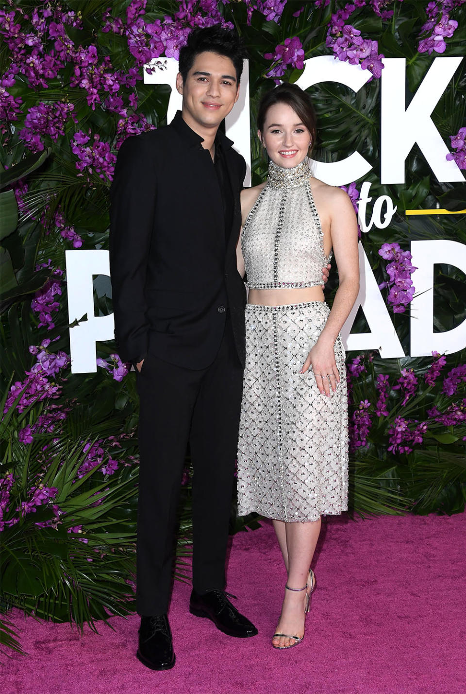 Maxime Bouttier and Kaitlyn Dever arrives at the Premiere Of Universal Pictures' "Ticket To Paradise" at Regency Village Theatre on October 17, 2022 in Los Angeles, California.