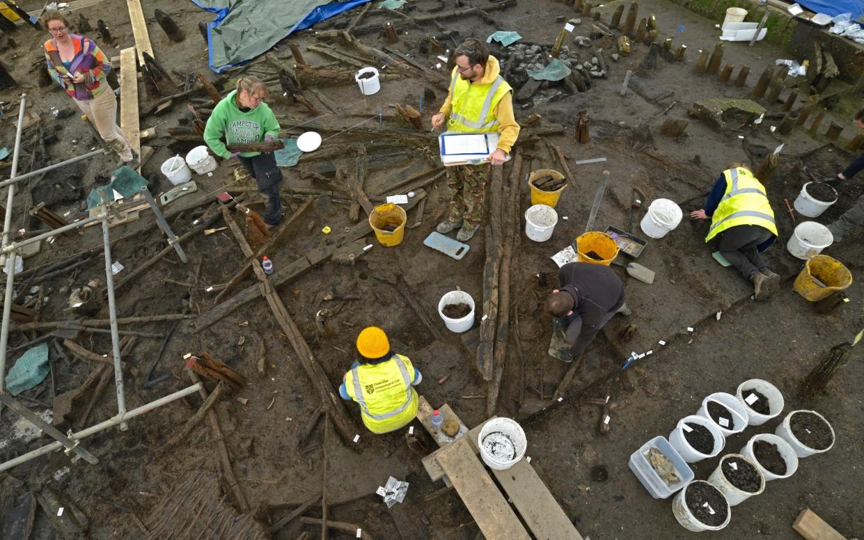 Archaeologists at work on the Must Farm site