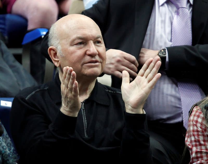 FILE PHOTO: Former Moscow Mayor Yuri Luzhkov. who has died aged 83, is seen applauding at a tennis match in Moscow in 2011