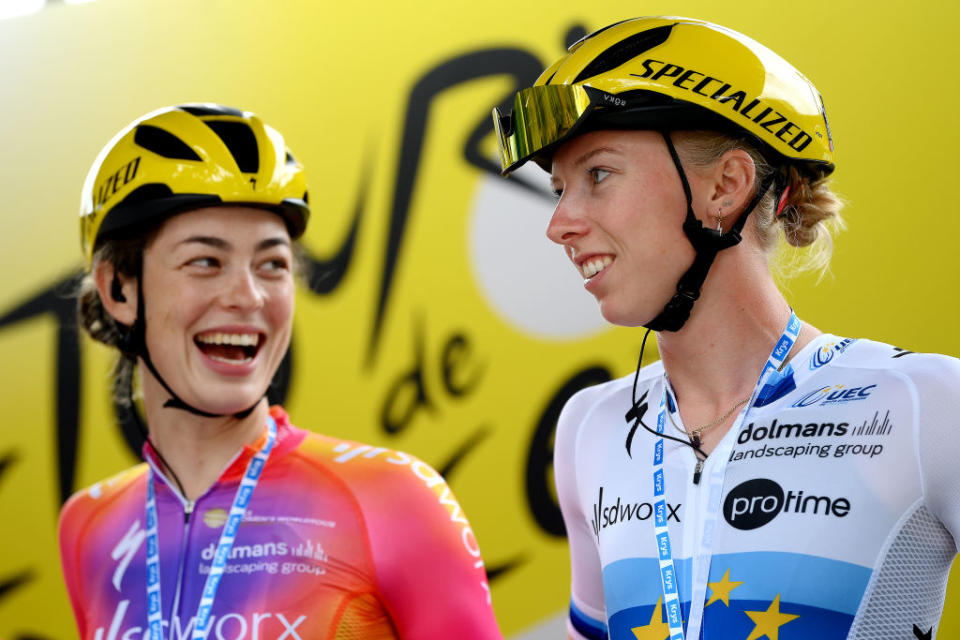 CAHORS FRANCE  JULY 26 Lorena Wiebes of The Netherlands and Team SD Worx  Protime prior to the 2nd Tour de France Femmes 2023 Stage 4 a 1771km stage from Cahors to Rodez 572m  UCIWWT  on July 26 2023 in Cahors France Photo by Alex BroadwayGetty Images