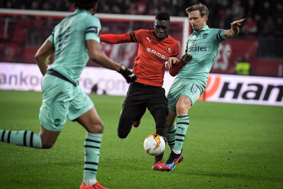 Sarr gave Arsenal a torrid time while playing for Rennes last season (AFP via Getty Images)