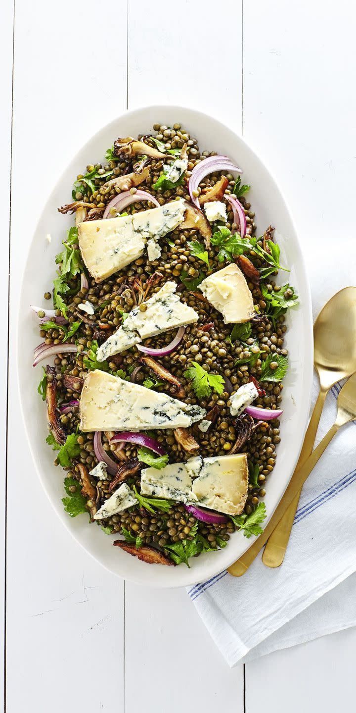 Warm Wild Mushroom and Lentil Salad