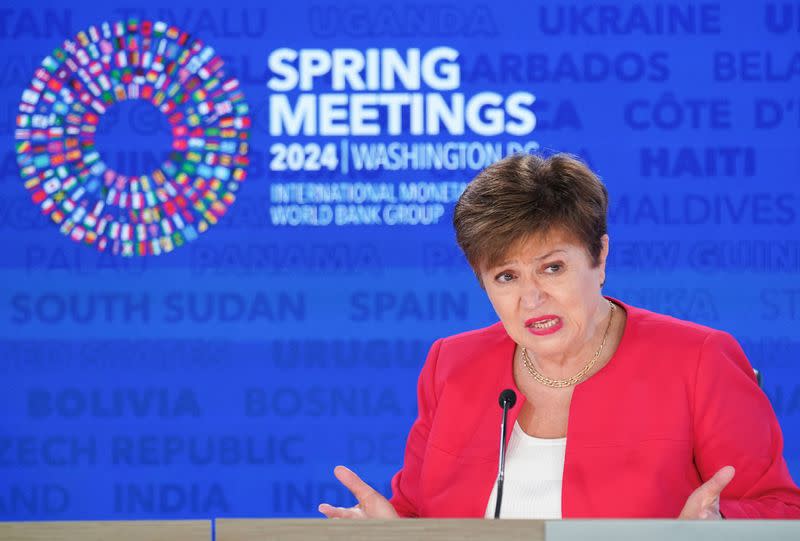 Kristalina Georgieva, Directora Gerente del FMI, ofrece una rueda de prensa en Washington, EEUU