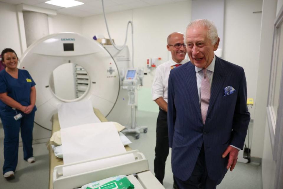 The King was shown around the medical facility. Getty Images