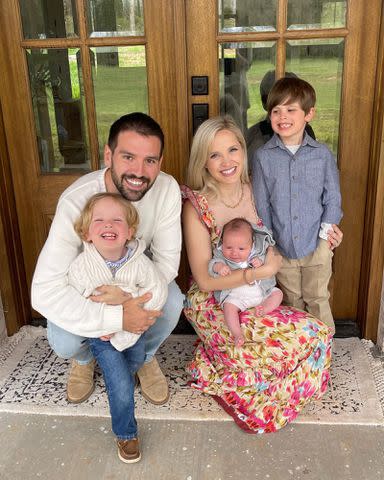 <p>Hannah Mooney Instagram</p> Shay Mooney with his wife, Hannah Mooney, and their kids: Asher, Ames and Abram