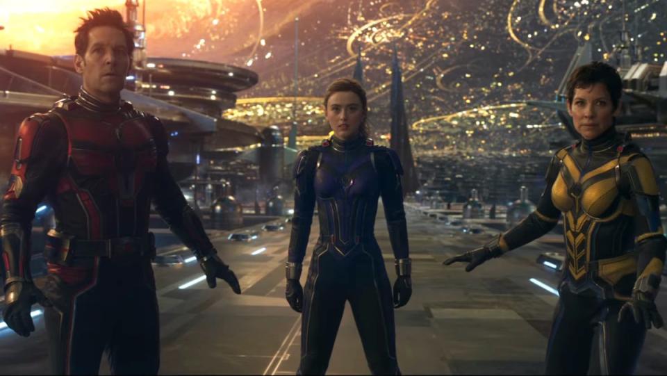 Scott Lang, Cassie, and Hope Van Dyne from Ant-Man and The Wasp: Quantumania trailer