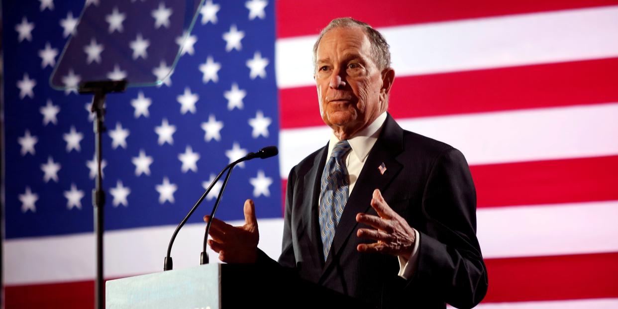 FILE PHOTO: Democratic presidential candidate Michael Bloomberg speaks during a campaign event at the Bessie Smith Cultural Center in Chattanooga, Tennessee, U.S. February 12, 2020.  REUTERS/Doug Strickland/File Photo