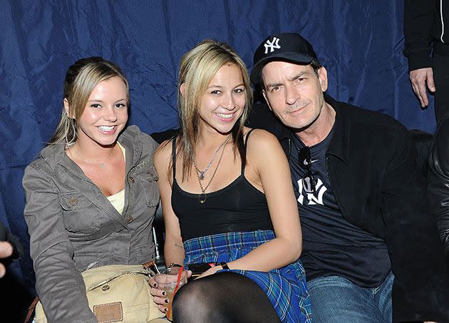 Bree Olson (far left) with Charlie Sheen in 2011. Photo: Getty Images